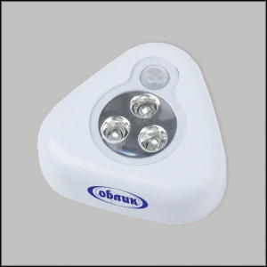 Фонарь светильник Облик 5034 3LED 3*R03 датчик движения скотч (24) Китай