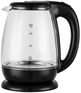 Чайник эл Beon BN-370,стекло 1.8л, диск, подсветка черный корпус 1500Вт Beon