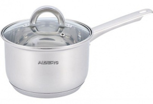 Ковш с крышкой ALBERG Salerno AL-1016, 1.3 л (Ø14х9см), нерж сталь, индукция, мерная шкала, индивид.