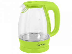 Чайник эл. Homestar HS-1012 (1,7 л) стекло, пластик зеленый